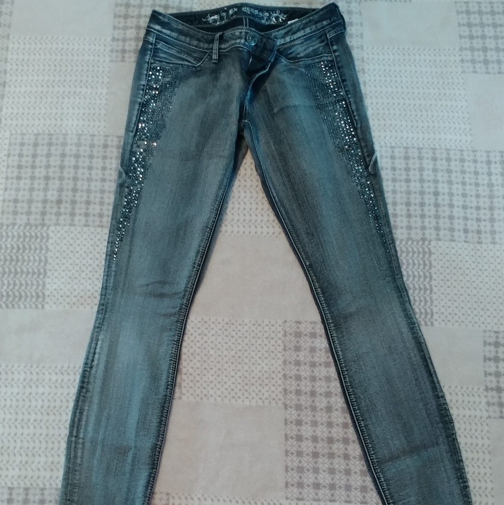 Express embellished skinny jeans